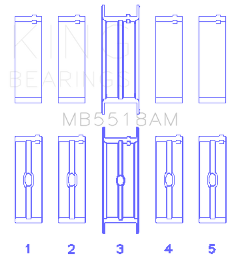King Engine Bearings AMC / Jeep 390 & 401 (Undersize 0.20IN) Crankshaft Main Bearing Set