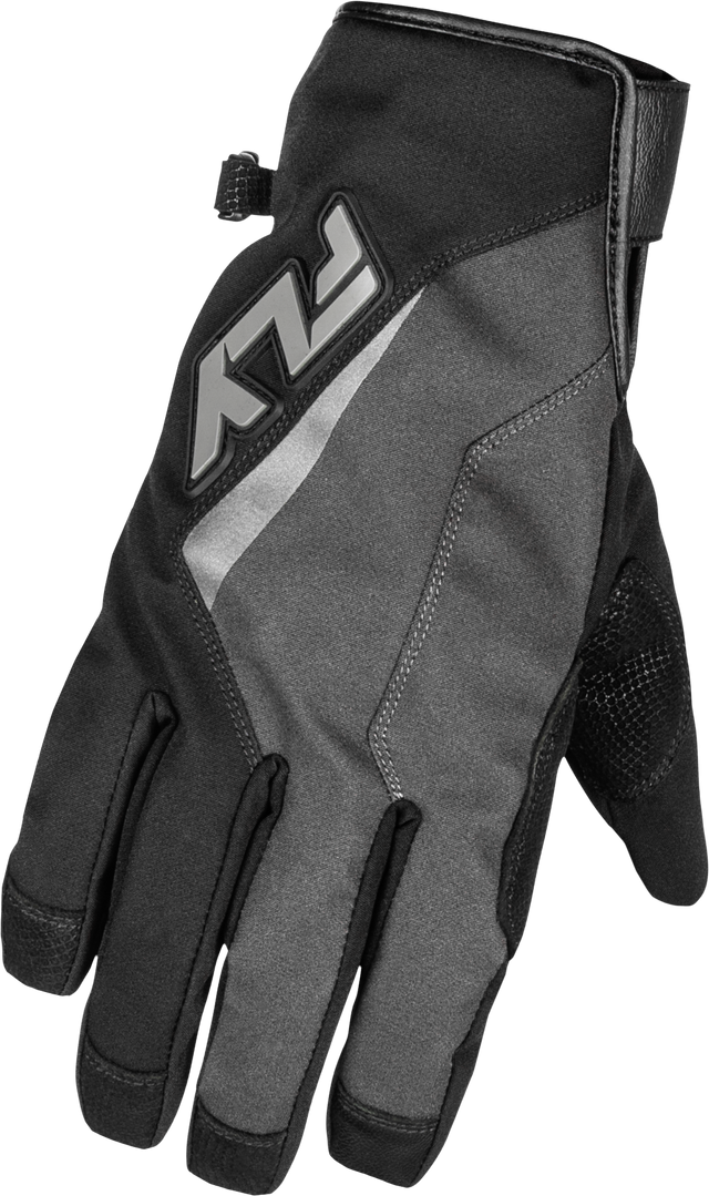 Fly Racing Title Long Gloves Grey/Black XS – Weatherproof Motorcycle Gloves with 3M Thinsulate Insulation for Motorsports and Riding