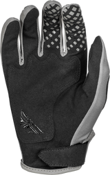 Fly Racing Youth Kinetic Sym Offroad MX Gloves – Grey/Black, Youth Medium, Fits Honda CRF250R, Yamaha YZ85, Kawasaki KX85