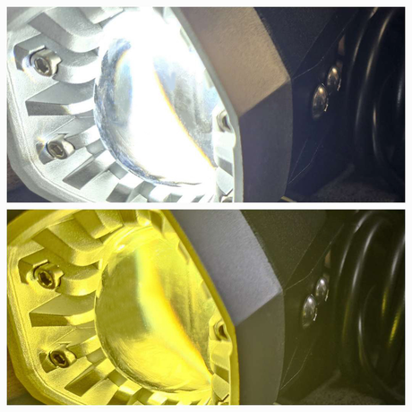 Dual Switchback Led Lights Silver/Blk Wired Remote Pr