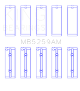 King Engine Bearings Honda B18A1 (Size +0.75mm) Main Bearing Set