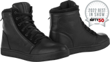 Highway 21 Axle Leather Waterproof Shoes for Harley Davidson Motorcycle Riders - Size 10, Black