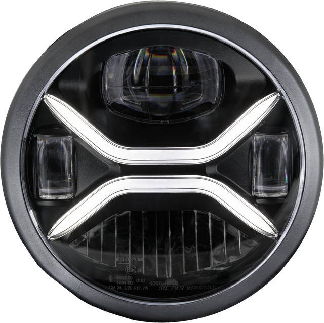 KOSO Zenith LED 7 Inch Headlight with DOT and SAE Certification for Universal Fitment