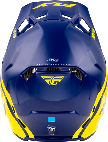 Fly Racing Formula CC Objective Helmet Navy/Yellow XL - Lightweight Motorcycle Helmet with Advanced Impact Protection