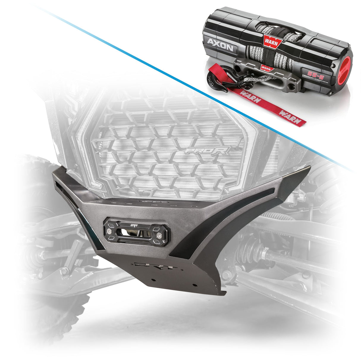 AXON 55-S Powersport Warn Winch for the DRT Polaris RZR Pro R /Pro S/Turbo R 2022+ V2.0 Front Winch Bumper