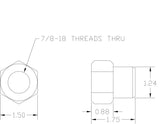 UTV Part Schematic Showing Dimensions of Bolts