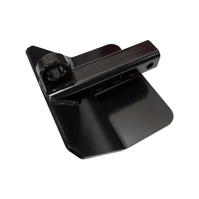 Hitch Skid with Recovery Point by AJK Offroad Side Angle View in Black