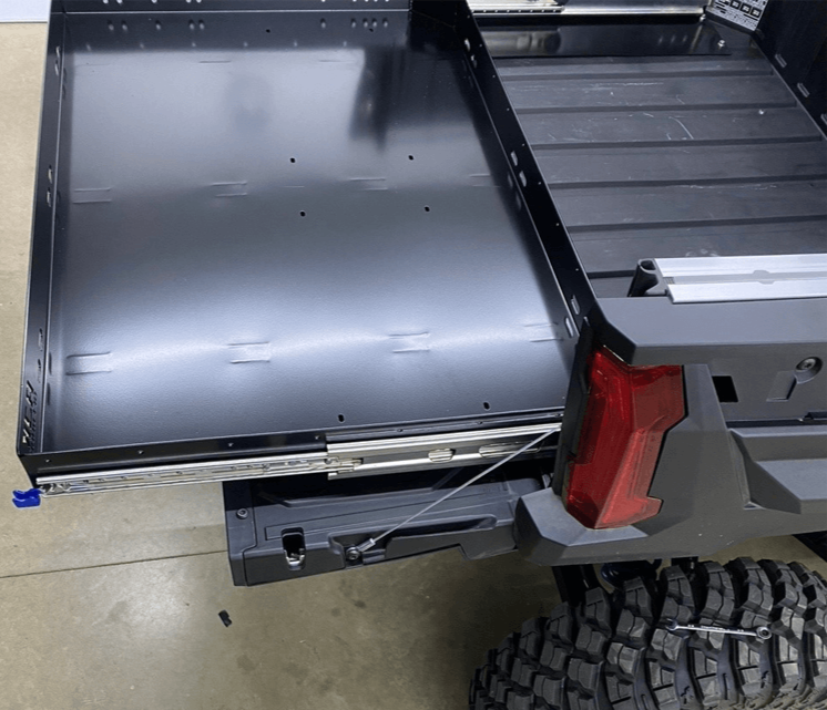 Polaris Xpedition Bed Drawer by AJK Offroad Top Side View