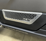 Polaris Xpedition Vented Lower Doors Inserts by AJK Offroad Close Up Side View in Raw Aluminum