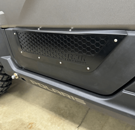 Polaris Xpedition Vented Lower Doors Inserts by AJK Offroad Side Close Up of Front Door in Black