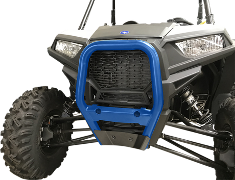 MOOSE OFFROAD Front Bull Bar for RZR – 2-Inch Steel Tubing with Blue Powder Coat – Part No. 0530-1443