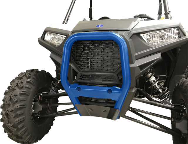 MOOSE OFFROAD Front Bull Bar for RZR – 2-Inch Steel Tubing with Blue Powder Coat – Part No. 0530-1443