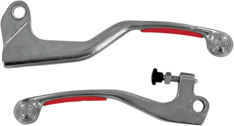 Moose Offroad Competition Lever Set - Red for ATV/UTV with Silicone Grip Inserts and Bronze Bushings - Part Number 1SGHA83
