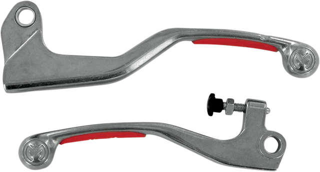 Moose Offroad Competition Lever Set - Red for ATV/UTV with Silicone Grip Inserts and Bronze Bushings - Part Number 1SGHA83