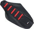 MOOSE OFFROAD Ribbed Seat Cover - Black Cover/Red Ribs - Honda CR12500-331RT