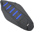 MOOSE OFFROAD Ribbed Seat Cover for Husqvarna HQV12514 – Black with Blue Ribs, Fits Select Models
