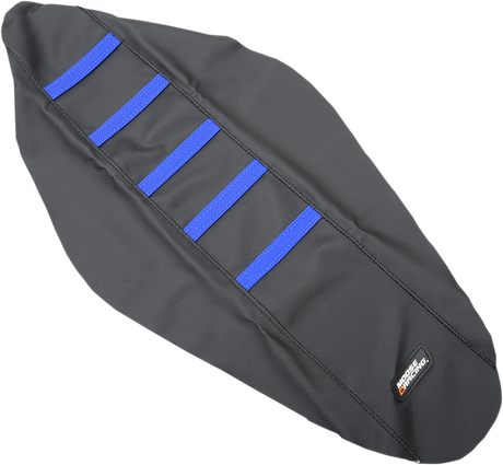 MOOSE OFFROAD Ribbed Seat Cover for Husqvarna HQV12514 – Black with Blue Ribs, Fits Select Models
