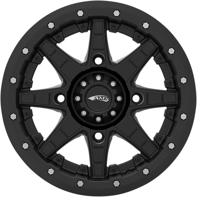 AMS Roll'n 106 15x7 Black Wheel for 4/137 Bolt Pattern with 5+2 Offset - Front/Rear Fitment