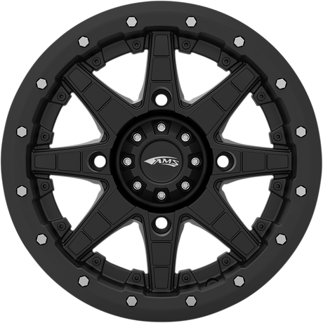 AMS Roll'n 106 15x7 Black Wheel with 5+2 Offset for Jeep Wrangler and Ford Ranger
