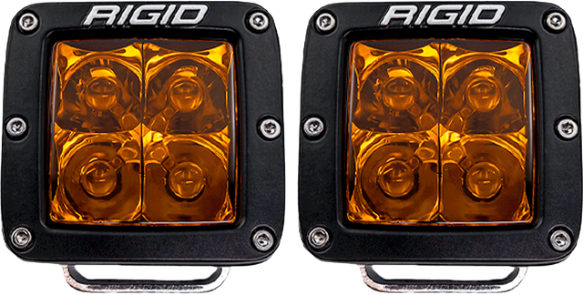 RIGID D Series Spot Amber Pro Pair with Vehicle Fitment for Trucks, SUVs, and Off-Rroad Vehicles