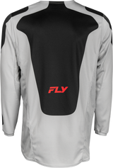 Fly Racing Kinetic Sym Jersey Light Grey/Red/Black for Motocross and Off-Road Bikes