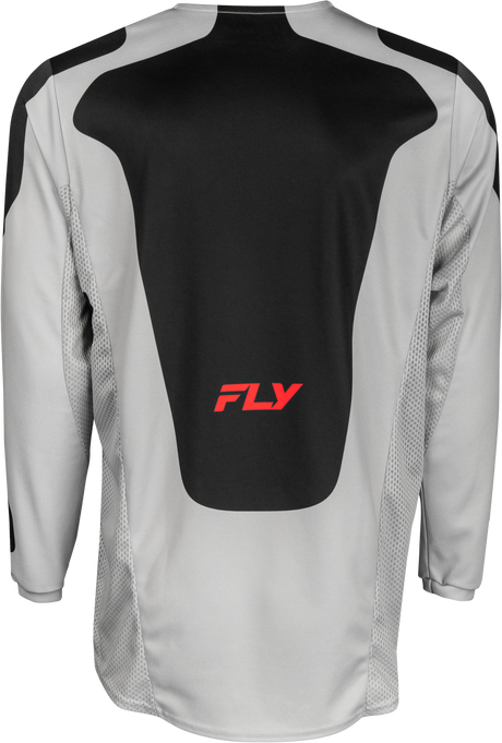 Fly Racing Kinetic Sym Jersey Light Grey/Red/Black for Motocross and Off-Road Bikes