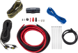 KICKER 47VK6 Amplifier Install Kit with K-Series Speaker and Power Cables for Car Audio Systems