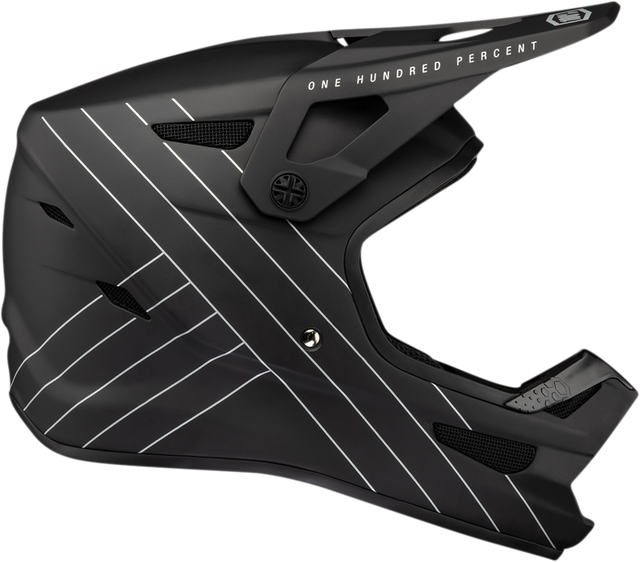 100% Status Helmet - Black Medium with Fiberglass Shell and Active Cooling System for Motorcycle and ATV Riders