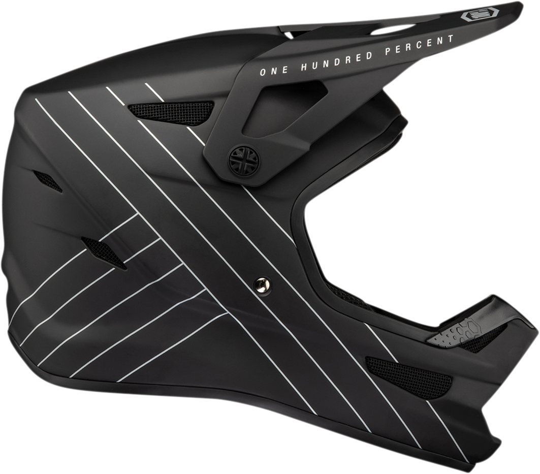 100% Status Helmet - Black, XS - Ultra-Light Fiberglass Helmet with Active Cooling System for Motorcycle and ATV Riders