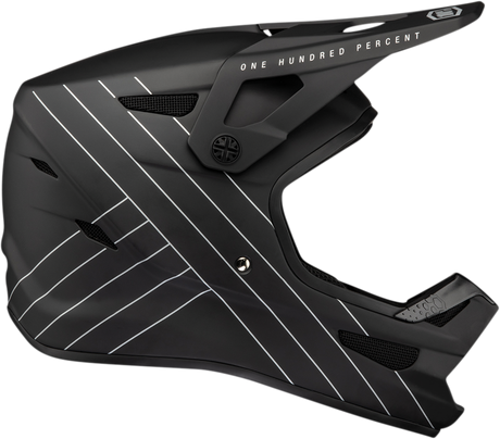 100% Status Helmet - Black, XS - Ultra-Light Fiberglass Helmet with Active Cooling System for Motorcycle and ATV Riders