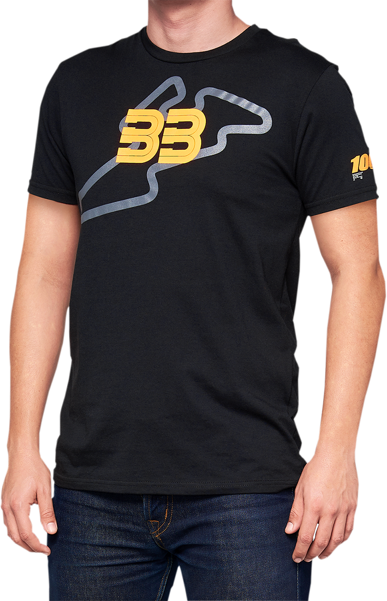 100% BB33 Track T-Shirt - Black - Small | Comfortable Cotton-Poly Jersey, Designed in California