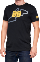 100% BB33 Track T-Shirt - Black - Small | Comfortable Cotton-Poly Jersey, Designed in California