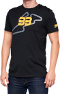 100% BB33 Track T-Shirt in Black, Medium - Designed for Comfort and Style