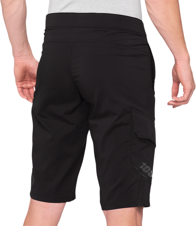 100% Ridecamp Shorts Black with Adjustable Waist for US 28 - Part 40029-00000