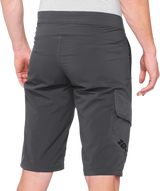 100% Ridecamp Shorts Charcoal with Adjustable Waist for US 32 - Part No. 40029-00009