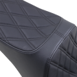 Drag Specialties Seats Predator III 2-Up Seat for Harley Softail 2006-2017 with Vinyl Cover and Double Diamond Stitching