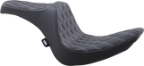 Drag Specialties Seats Predator III 2-Up Seat for Softail 2006-2017 with Vinyl Cover and Silver Stitching