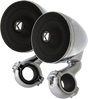 KICKER 47PSM34 Mini Chrome Speakers - 4 Ohm for Bikes and Motorcycles with 1-1/4", 1" & 7/8" Handlebars
