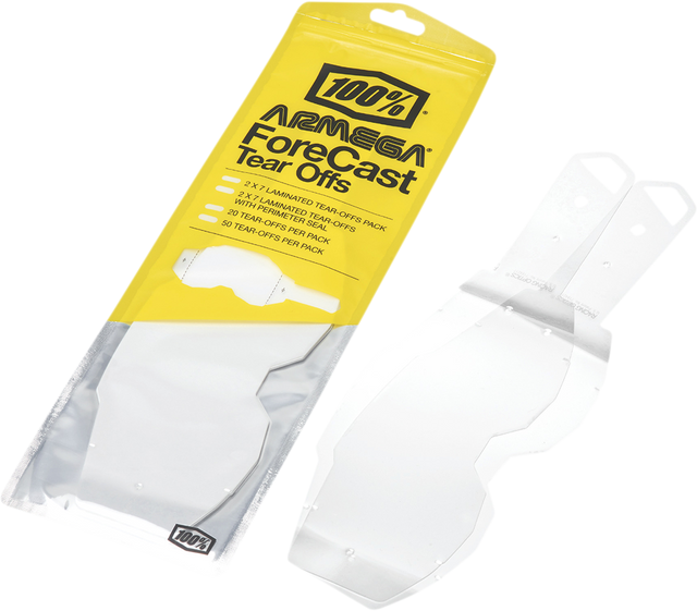 100% Armega Forecast Tear-Offs Laminated 7 Pack - Compatible with ATV, Motorcycle, MX Goggles Part 59067-00001
