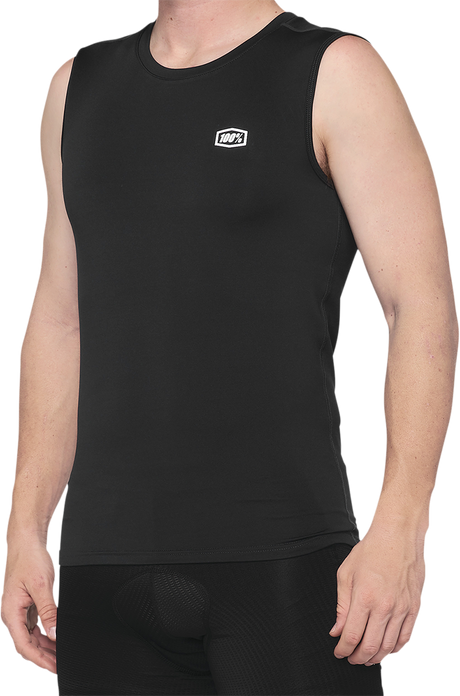 100% Basecamp Sleeveless Base Layer in Black - Medium | Fits ATV, UTV, Off-Road Vehicles