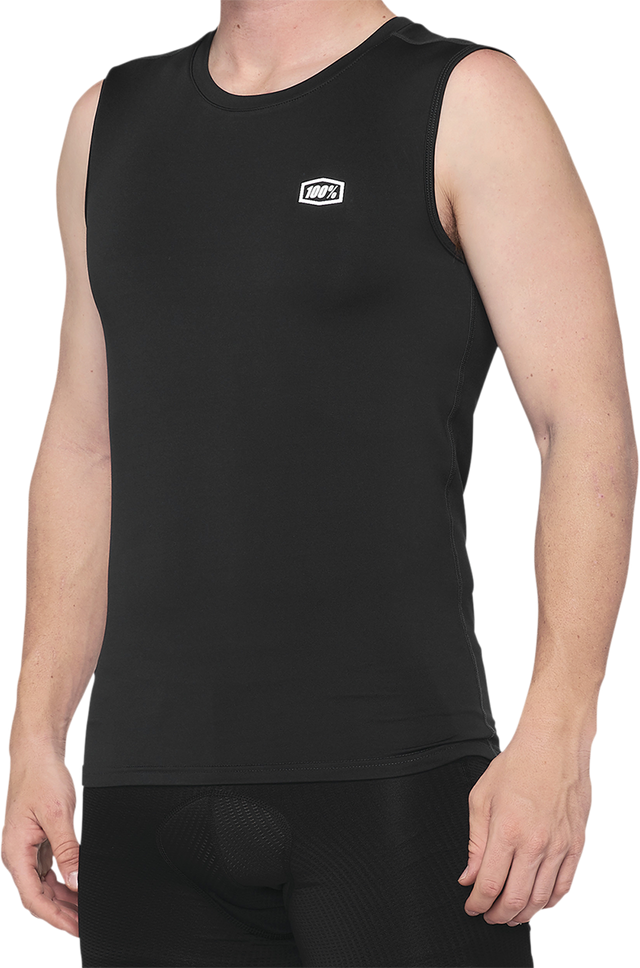 100% Basecamp Sleeveless Base Layer for Men - Black, Large | Model 40046-00002 | Fits Mountain Biking, Running, Hiking