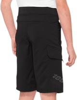 100% Youth Ridecamp Shorts - Black, Part Number 40033-00001, Fits US Youth Sizes 24-26