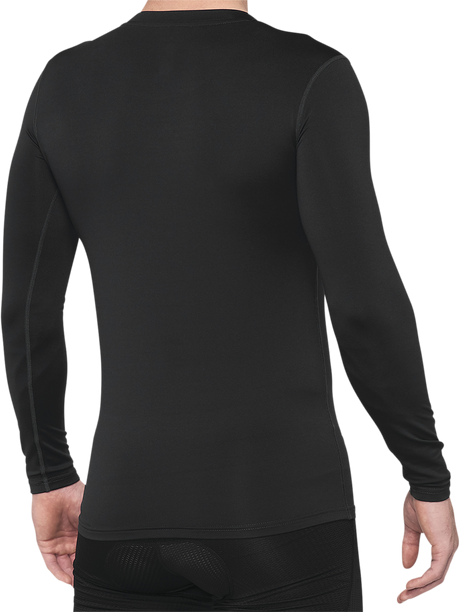 100% Basecamp Long-Sleeve Base Layer - Black - Large | Thermal Insulation & Moisture-Wicking Performance for Motorcycle, Skiing, and Outdoor Activities