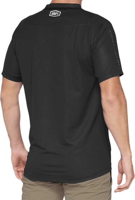 100% Celium Short-Sleeve Jersey for Mountain Biking and Cycling, Dark Gray/Black - Large (Part No. 41204-290-12)