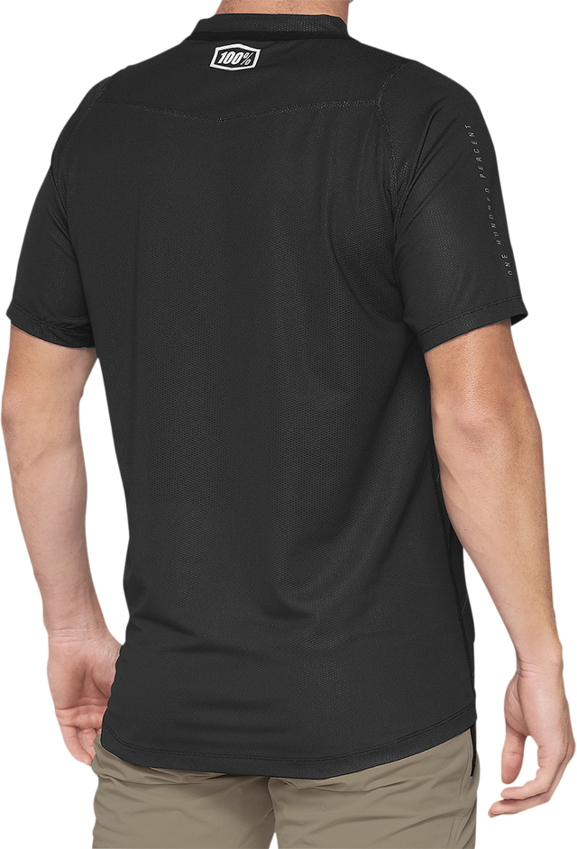 100% Celium Short-Sleeve Jersey for Mountain Biking and Cycling, Dark Gray/Black - Large (Part No. 41204-290-12)