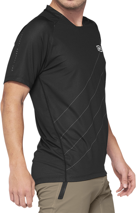 100% Celium Short-Sleeve Jersey for Mountain and Road Bikes - Dark Gray/Black, Small (Part #41204-290-10)