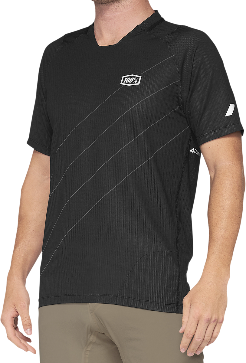 100% Celium Short-Sleeve Jersey for Mountain Biking and Cycling - Dark Gray/Black, Medium (Part #41204-290-11)