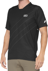 100% Celium Short-Sleeve Jersey for Mountain Biking and Cycling, Dark Gray/Black - Large (Part No. 41204-290-12)