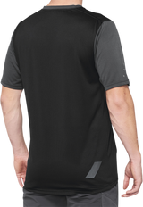 100% Ridecamp Short-Sleeve Jersey - Charcoal/Black, Part No. 40027-00006, for Mountain Biking and Cycling