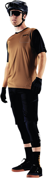 100% Ridecamp Short-Sleeve Jersey - Terracotta/Black for Mountain Biking and Cycling, Part Number 40027-00016